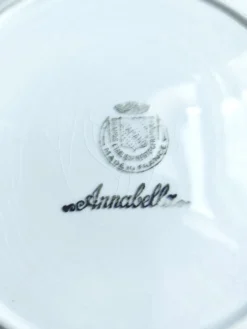 Plat rond vintage à poignées Saint Amand modèle Annabello damier vert