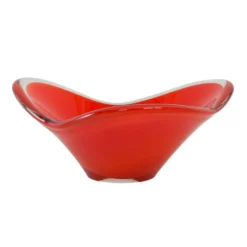 Plat rouge, verre de Murano, design italien, années 1960, fabriqué en Italie