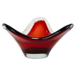Plat Ruby, verre de Murano, design italien, années 1960, fabriqué en Italie