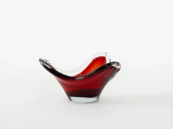 Plat Ruby, verre de Murano, design italien, années 1960, fabriqué en Italie