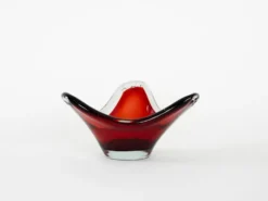 Plat Ruby, verre de Murano, design italien, années 1960, fabriqué en Italie