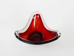 Plat Ruby, verre de Murano, design italien, années 1960, fabriqué en Italie