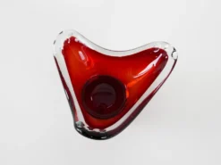 Plat Ruby, verre de Murano, design italien, années 1960, fabriqué en Italie