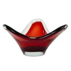 Plat Ruby, verre de Murano, design italien, années 1960, fabriqué en Italie