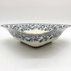 Plat / Saladier en faïence de Gien "Terre de Fer", service "Ibis", 1876