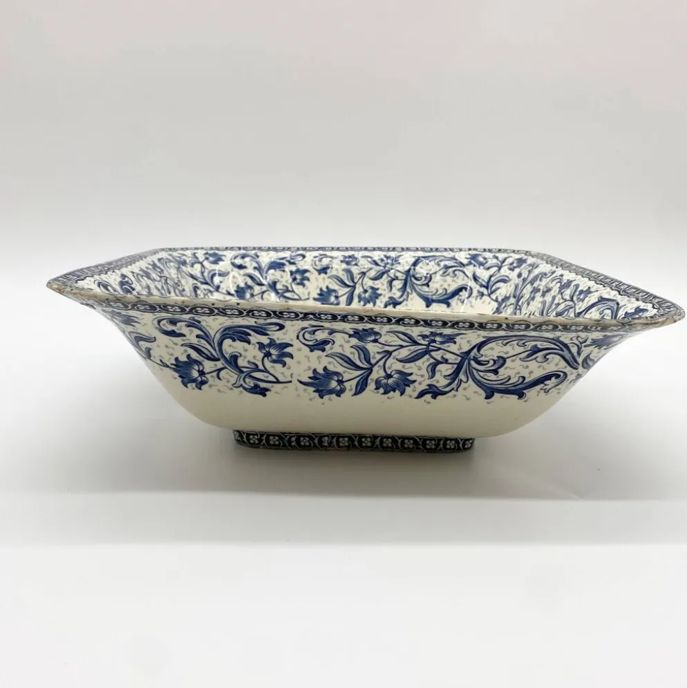 Plat / Saladier en faïence de Gien "Terre de Fer", service "Ibis", 1876