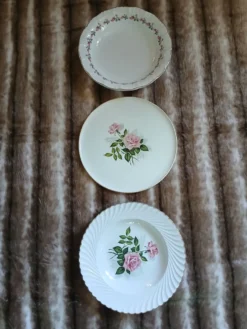 3 plats anciens en porcelaine