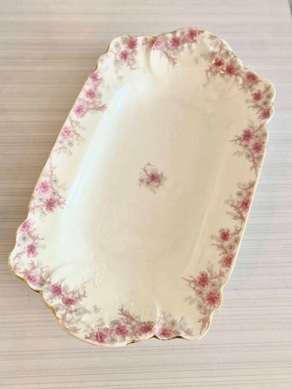 2 plats de service anciens porcelaine Haviland fin XIXe début XXe
