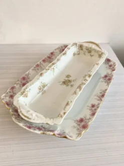 2 plats de service anciens porcelaine Haviland fin XIXe début XXe