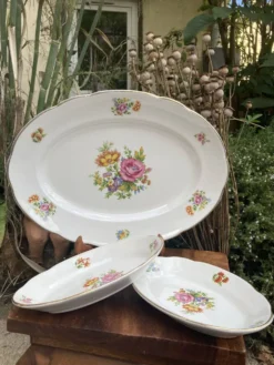 Plats de service ovales Digoin Sarreguemines charme d’antan