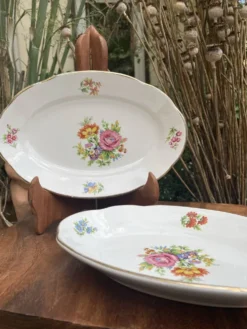 Plats de service ovales Digoin Sarreguemines charme d’antan