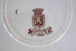2 plats de service terre de fer Gien modèle Mai vers 1900