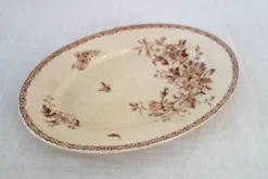 2 plats de service terre de fer Gien modèle Mai vers 1900