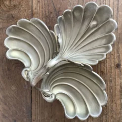 Plat serviteur art nouveau en métal argenté