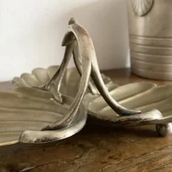 Plat serviteur art nouveau en métal argenté