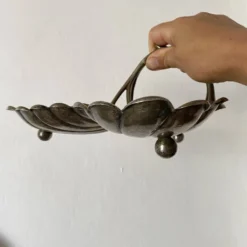 Plat serviteur art nouveau en métal argenté
