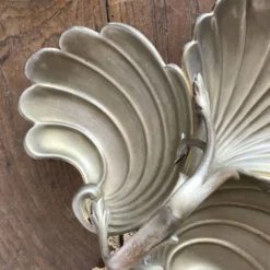 Plat serviteur art nouveau en métal argenté