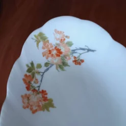 3 plats motif fleurs, porcelaine Leclair Limoges France