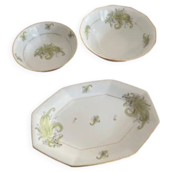 3 plats porcelaine de Limoges à l’écureuil