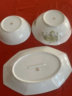 3 plats porcelaine de Limoges à l’écureuil