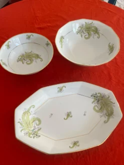 3 plats porcelaine de Limoges à l’écureuil