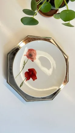6 Plats Sous ASSIETTES Métal Argenté VINTAGE