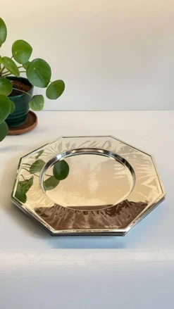 6 Plats Sous ASSIETTES Métal Argenté VINTAGE