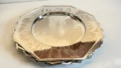 6 Plats Sous ASSIETTES Métal Argenté VINTAGE