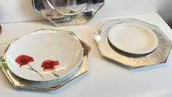 6 Plats Sous ASSIETTES Métal Argenté VINTAGE