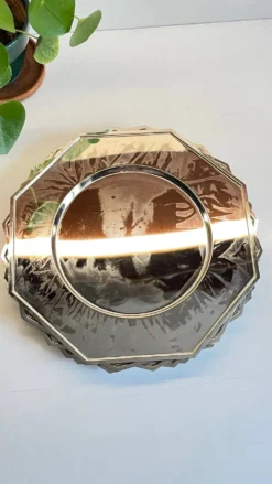 6 Plats Sous ASSIETTES Métal Argenté VINTAGE