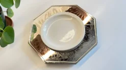 6 Plats Sous ASSIETTES Métal Argenté VINTAGE