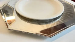 6 Plats Sous ASSIETTES Métal Argenté VINTAGE