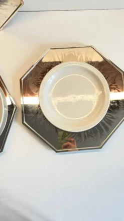 6 Plats Sous ASSIETTES Métal Argenté VINTAGE
