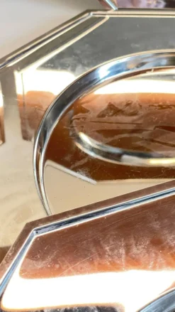 6 Plats Sous ASSIETTES Métal Argenté VINTAGE