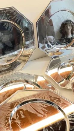 6 Plats Sous ASSIETTES Métal Argenté VINTAGE