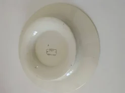 Plat sur piédouche Creil & Montereau Mauresque bleu brun