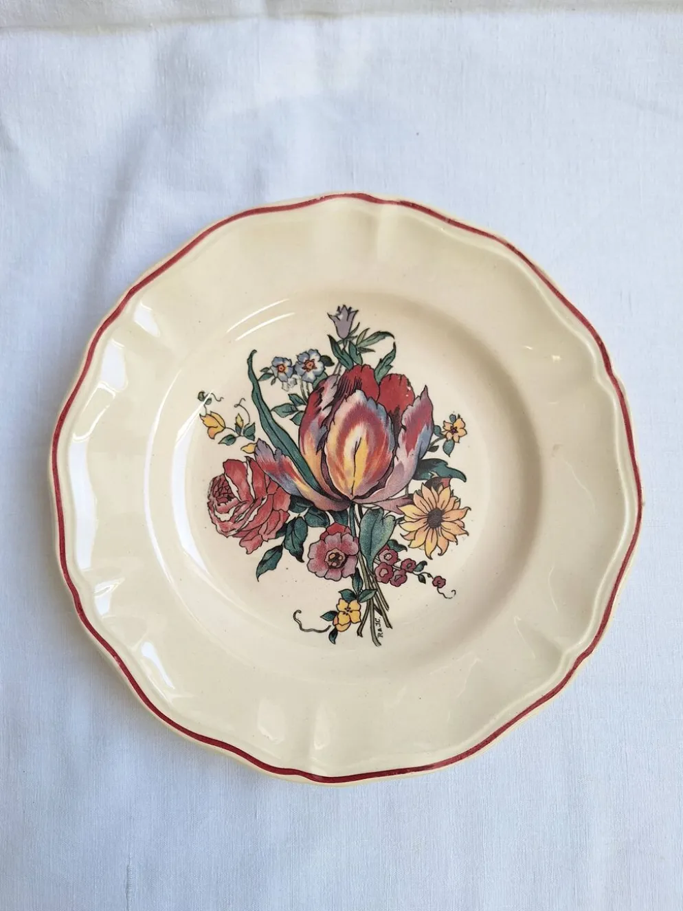 Plat sur pied / Compotier Digoin Sarreguemines Modèle Loraine