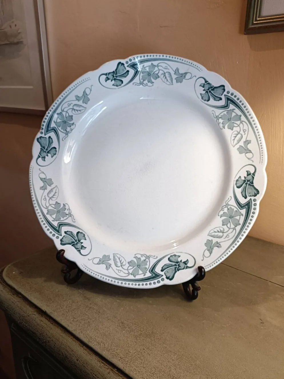 Plat terre de fer Lunéville art nouveau Lucy 1900
