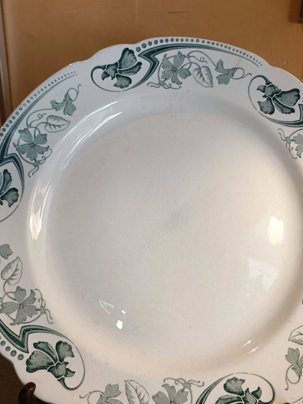 Plat terre de fer Lunéville art nouveau Lucy 1900
