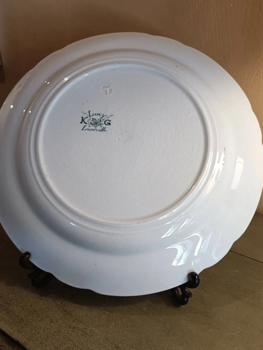 Plat terre de fer Lunéville art nouveau Lucy 1900