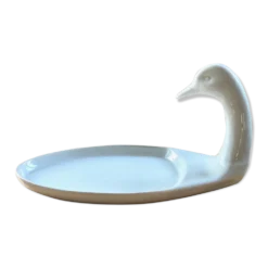 Plat zoomorphe canard en porcelaine