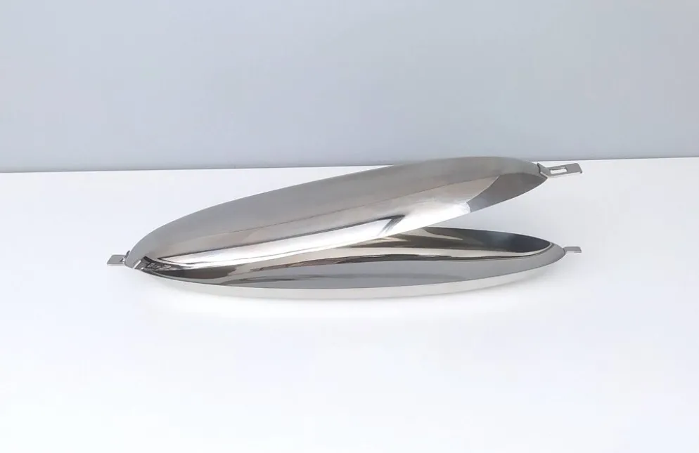 Pocheuse à poisson en acier inoxydable Roberto Sambonet, design années 1960, Italie