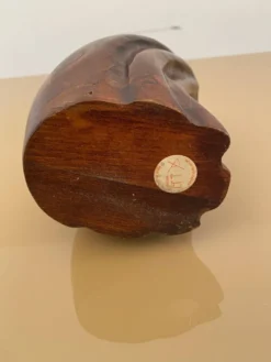 Porte-bouteille De Stijl Firenze Sculpture d'oiseau en bois, métal et laiton des années 1970