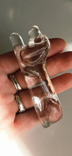 Porte couteau ancien en verre