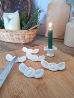 Porte couteau blanc en porcelaine