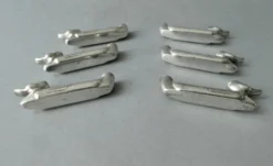 6 porte couteau forme canard en métal argenté avec porte fleur, Art Deco