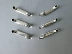 6 porte couteau forme canard en métal argenté avec porte fleur, Art Deco