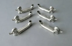 6 porte couteau forme canard en métal argenté avec porte fleur, Art Deco