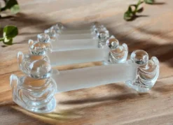 12 porte-couteaux animaliers en verre dépoli Art Déco 1930