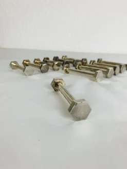 12 porte-couteaux art déco en métal argenté